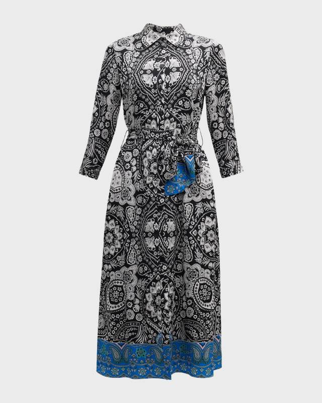 The Kataleya Floral-Print Midi Shirtdress